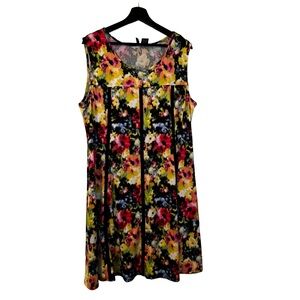 New Directions | Women’s Abstract Floral Sleeveless Dress Size XL
